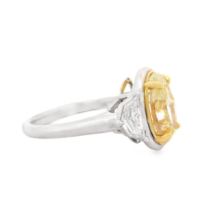 Yellow Diamond 3 Stone Ring