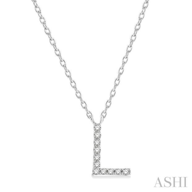 ASHI - 'L' DIAMOND INITIAL PENDANT