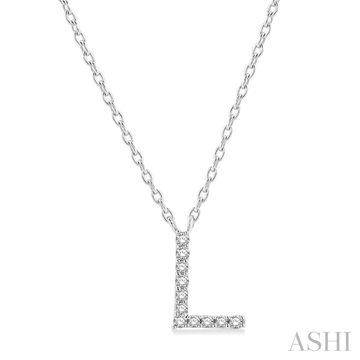 ASHI - 'L' DIAMOND INITIAL PENDANT