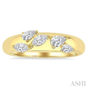 5-Stone Pear and Marquise Diamond Fashion Band