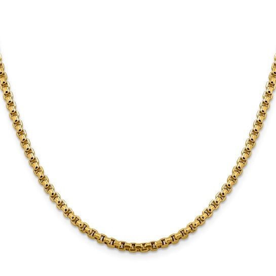 Yellow Gold 4mm Round Box Chain