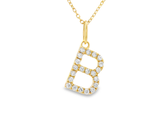 DIAMOND INITIAL "B" PENDANT