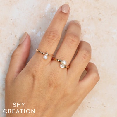 Shy Creation - Pearl & Diamond Ring