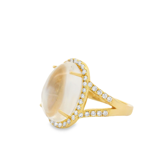 Moonstone & Diamond Ring