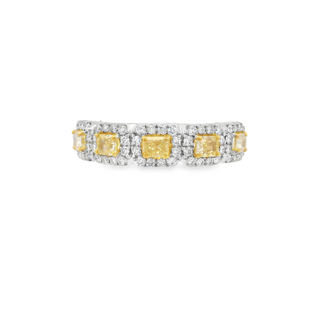 Yellow & White Diamond Band - 1 Ct
