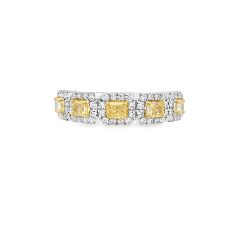 Yellow & White Diamond Band - 1 Ct