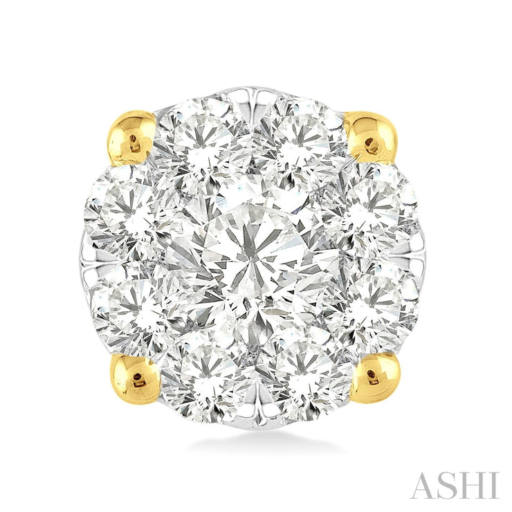 Ashi - "Lovebright" Diamond Cluster Stud Earrings - 1/2 Ct
