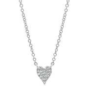 SHY CREATION- WHITE GOLD EXTRA SMALL DIAMOND PAVE HEART NECKLACE