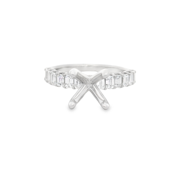 Emerald Diamond Engagement Ring Setting - 1 Ct