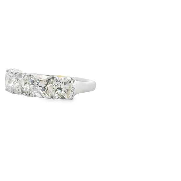 Cushion Cut Diamond 5 Stone Ring - 3 1/2 Ct
