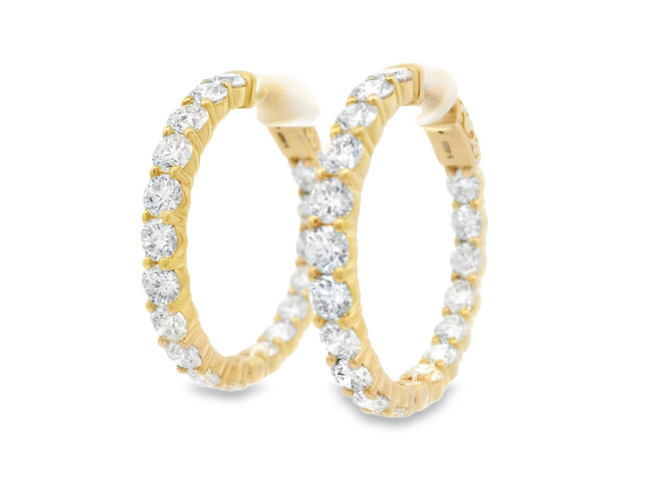 Diamond In & Out Hoop Earrings - 7 Ct