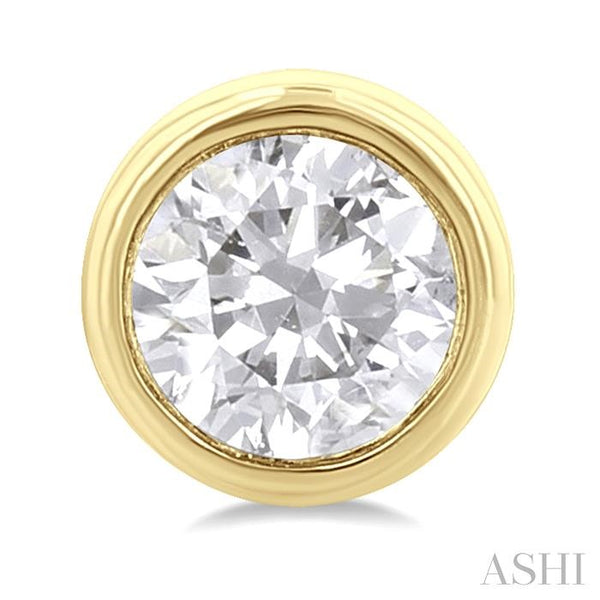 Siebke Hoyt Bezel Set Stud Earrings with Round I/J Si2 Diamonds in 10K Yellow Gold (0.20ctw)
