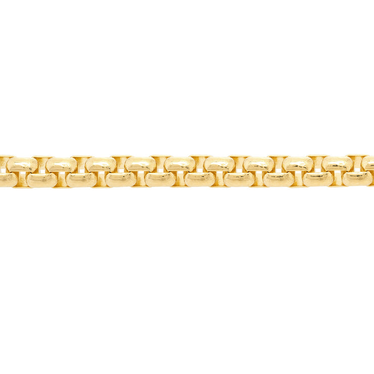 YELLOW GOLD ROUND BOX BRACELET 8.5"