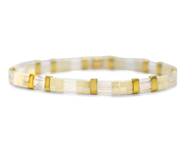 Skylar Paige - Bride - Morse Code Tila Beaded Bracelet