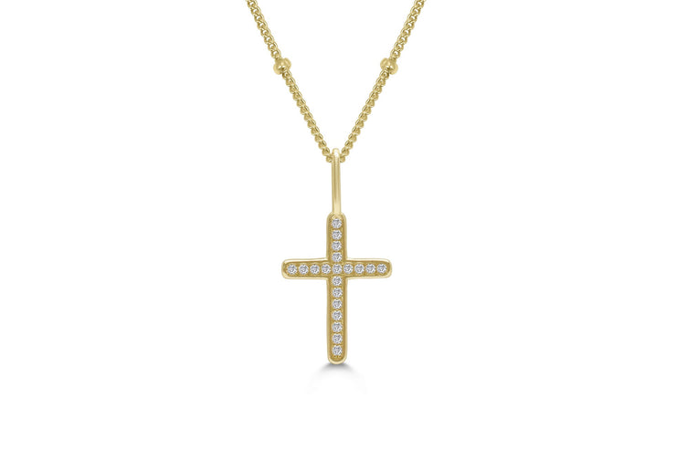 Charm & Chain Necklace Pavé Cross
