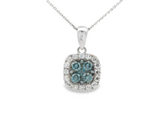 Blue & Pink Diamond Reversible Pendant