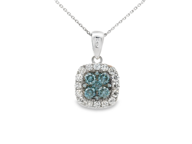 Blue & Pink Diamond Reversible Pendant