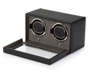 Wolf - Cub Double Watch Winder with Cover - Black