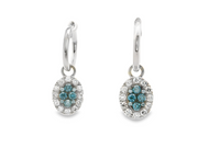 Pink, Blue, & White Diamond Reversible Dangle Earrings
