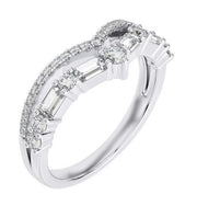 Double Row Diamond Pointed Band