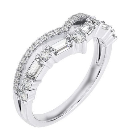 Double Row Diamond Pointed Band