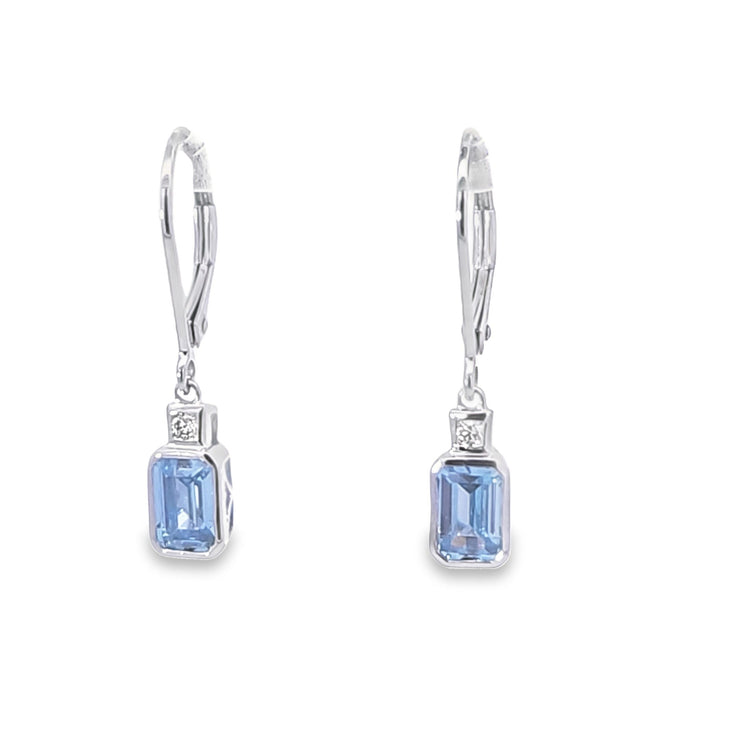 AQUAMARINE & DIAMOND EARRINGS