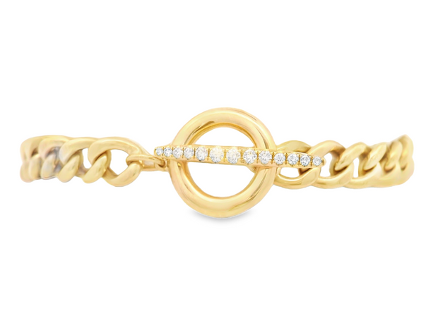 Curb Chain Diamond Toggle Bracelet