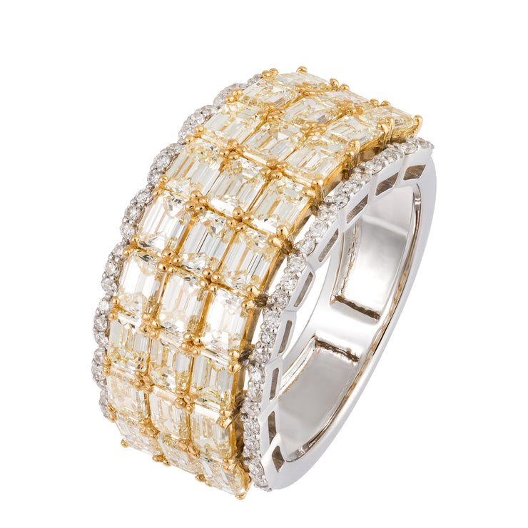 Emerald Cut Yellow Diamond Ring
