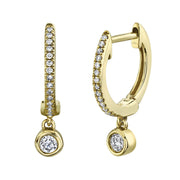 Shy Creation - Diamond Dangle Hoop Earrings