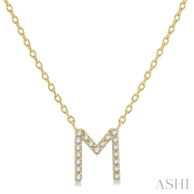 Ashi - Diamond Initial "M" Pendant