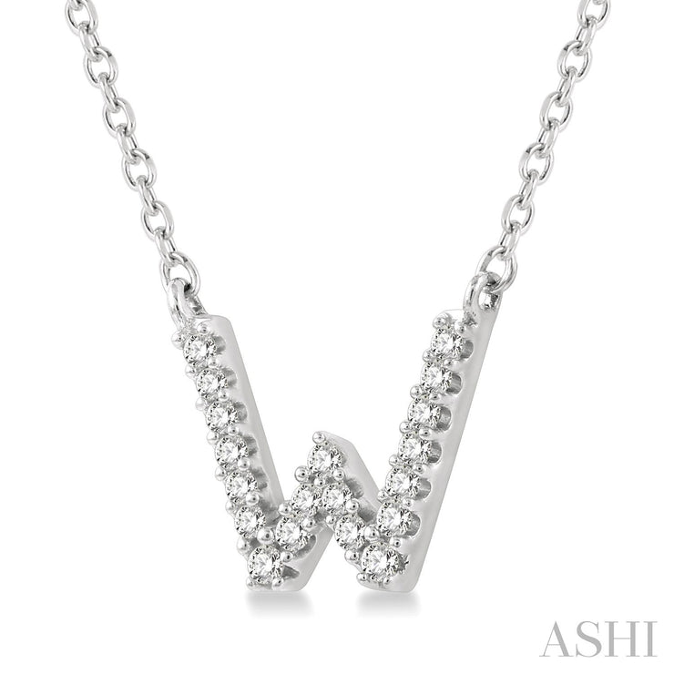 Ashi - 'W' Diamond Initial Pendant