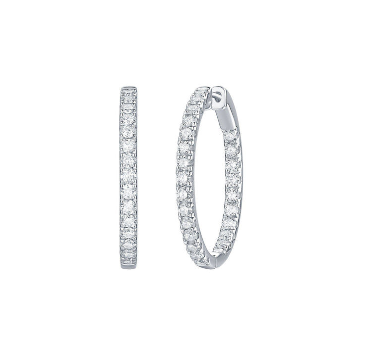 DIAMOND IN & OUT HOOPS - 2 CT