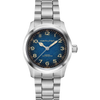 GENTS 38MM STAINLESS STEEL HAMILTON KHAKI FIELD MURPH WITH BLUE TO BLACK DIAL AND STAINLESS STEEL CASE AND BRACELET.