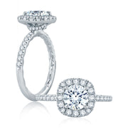 A Jaffe - Halo & Hidden Halo Diamond Engagement Ring Setting