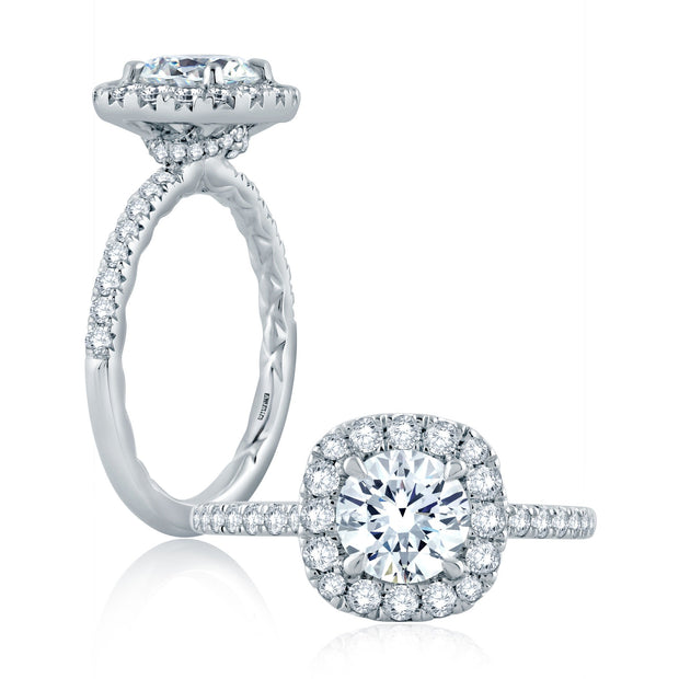 A Jaffe - Halo & Hidden Halo Diamond Engagement Ring Setting