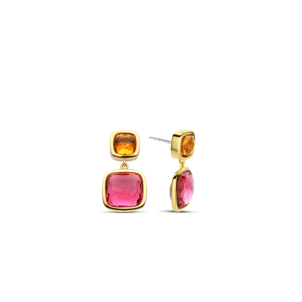 TI SENTO - PINK & ORANGE DANGLE EARRINGS