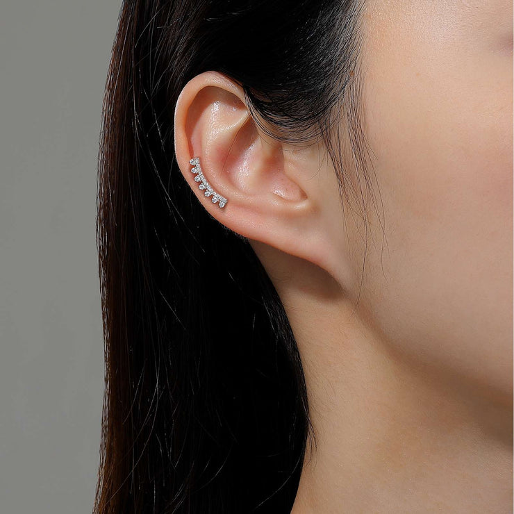 LAFONN - STERLING SILVER CURVED BAR EAR CLIMBERS