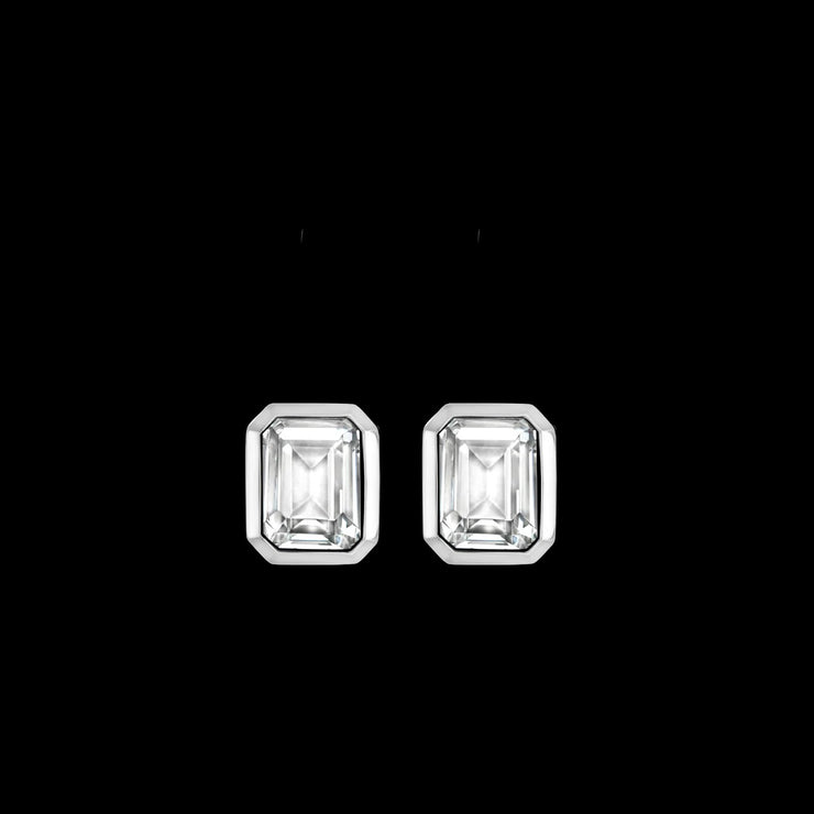 TI SENTO - STERLING SILVER BEZEL SET CUBIC ZIRCONIA STUDS