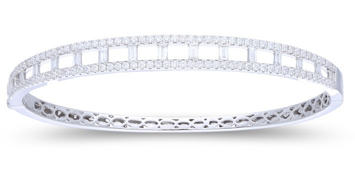 DOUBLE ROW DIAMOND BANGLE BRACELET