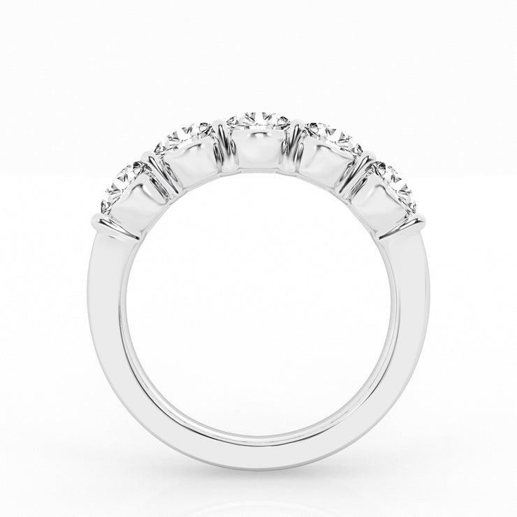 5 Stone Round Lab Grown Diamond Wedding/Anniversary Band