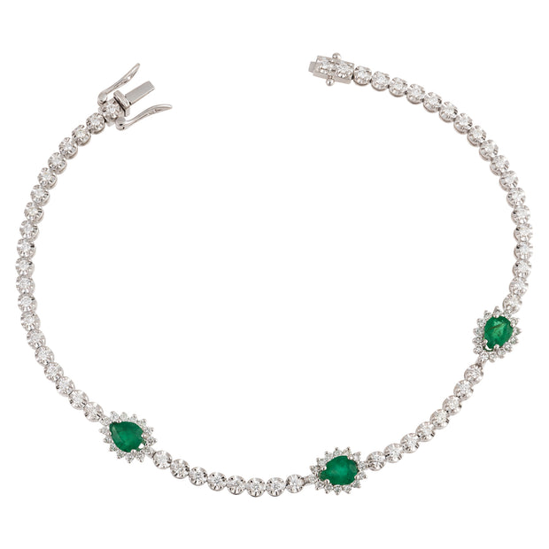 Emerald & Diamond Tennis Bracelet