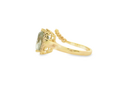 Mint Green Quartz & Diamond Bypass Ring