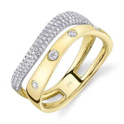 SHY CREATION - DOUBLE CURVED ROW DIAMOND RING