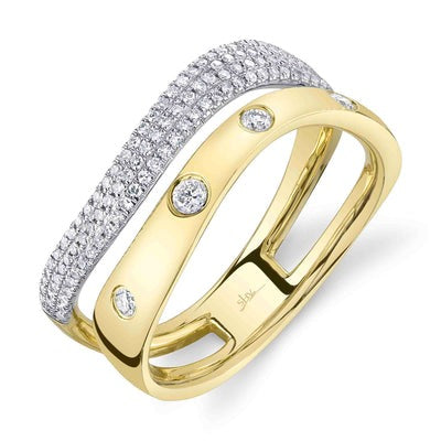 SHY CREATION - DOUBLE CURVED ROW DIAMOND RING