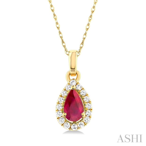 Ashi – Ruby & Diamond Pendant