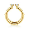 Alloy Yellow Plated Cubic Zirconia Marquise Open Smart Ring Enhancer With 8=0.55ctw Various Shape CZ's