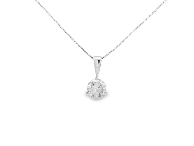 Diamond Solitaire Pendant - 3/4 Ct