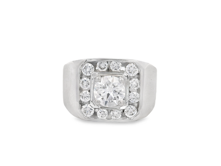 Squared Top Diamond Ring