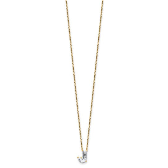 LAB GROWN LETTER J DIAMOND PENDANT
