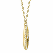 Shy Creation - Diamond Ribbed Circle Necklace